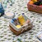 Double Handle Woodchip Basket with Liner - Perfect as Toy Organizer, Storing Fresh Fruits or Safeguarding Your Must-Have Beach Essentials for Unforgettable Holidays or Picnic Parties